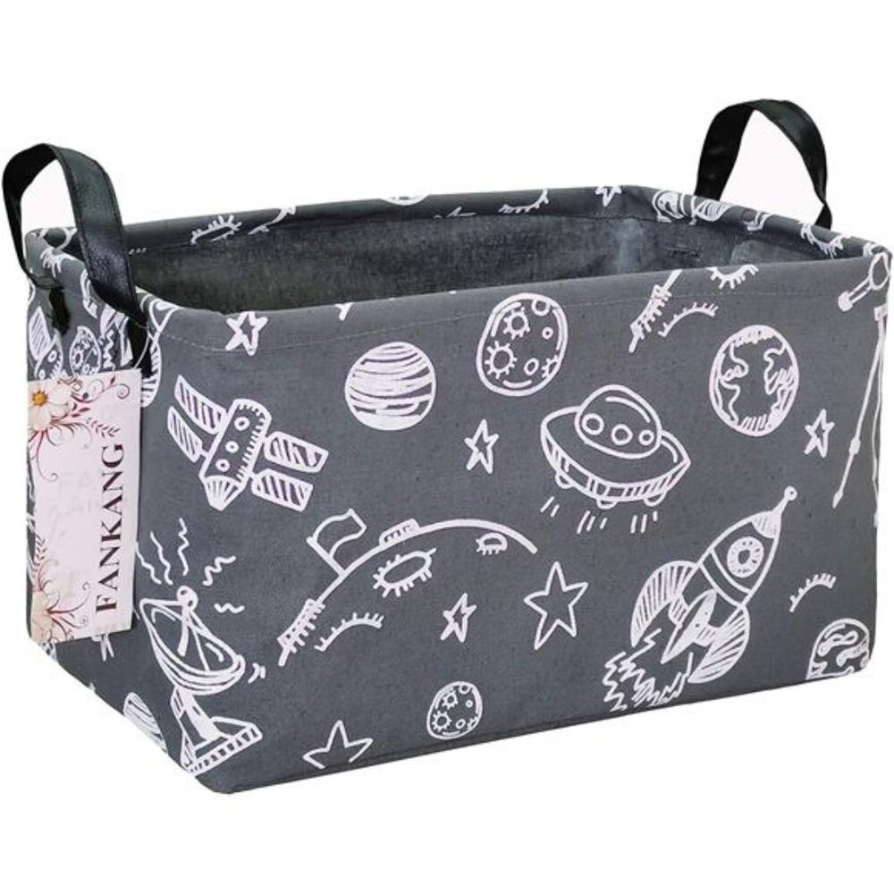 Storage Basket,Nursery Hamper Canvas Laundry Basket Foldable with Waterproof